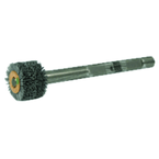 3" Diameter - Crimped Filament Internal Brush Deburring Tool - 0.055/120 Grit - 3/8" ARBOR - Sun Tool & Supply